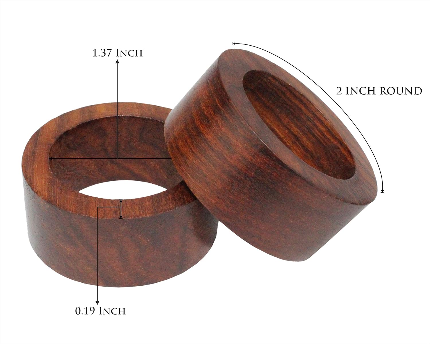COTTON CRAFT Classic Handmade Wood Dining Table Napkin Rings - Set of 12 - Halloween Harvest Autumn Fall Thanksgiving Holiday Christmas Xmas Celebration Festive Party Gift Décor - Dark Natural : Home & Kitchen