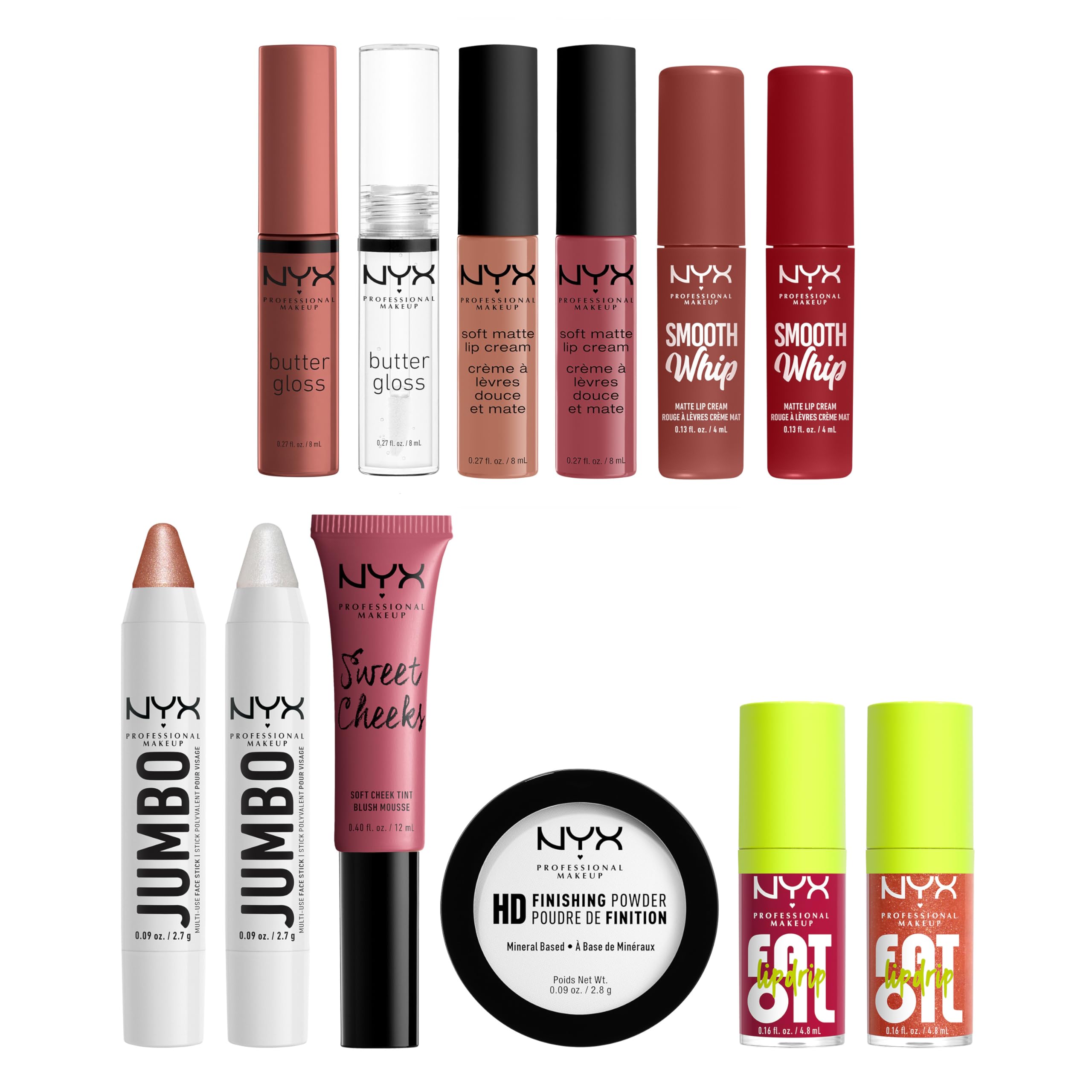 NYX Professional Makeup Home Alone Falling Presents Coffret Maquillage | Brillants à lèvres inclus, Fards à paupières et blush, Application précise au pinceau, Coffret complet