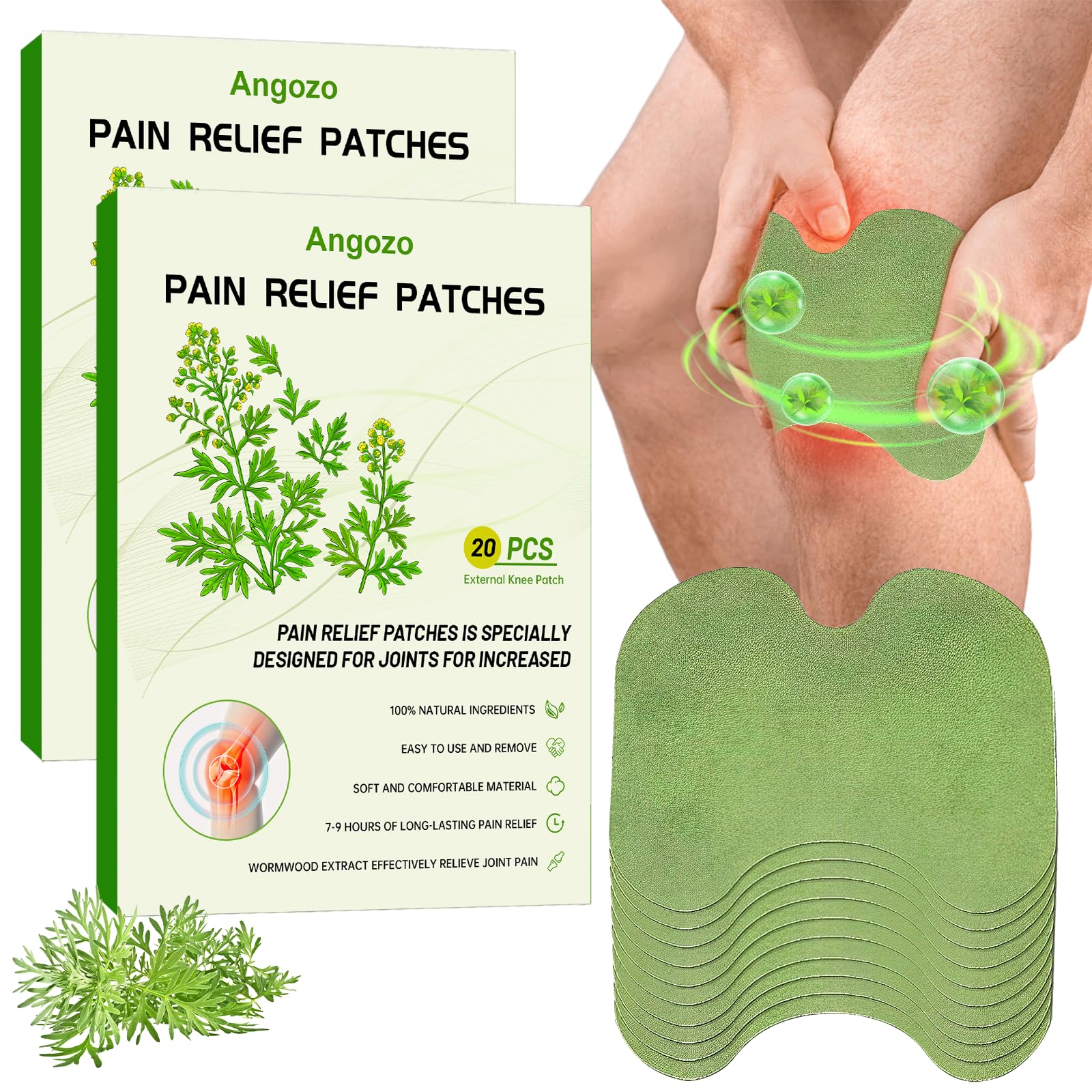 Pain Relief Patches - 40Pcs Knee Pain Relief Patche Relieve Knee Pain in Minutes,Knee Patches for Pain Relief for Arthritis,Relieves Muscle Soreness in Knee, Neck, Shoulder
