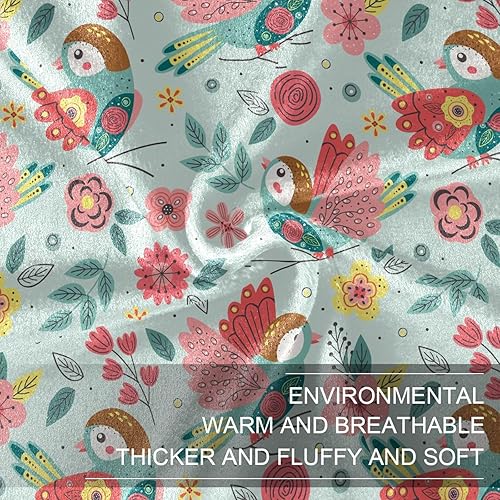 Miniatura 7 de Beautiful Spring Bird Animal Sofa Throw Blanket 60"x90" Ultra-Soft Winter Blanket for Living Room, Bedroom, Bed, Spring Flannel Cozy Bed Blanket