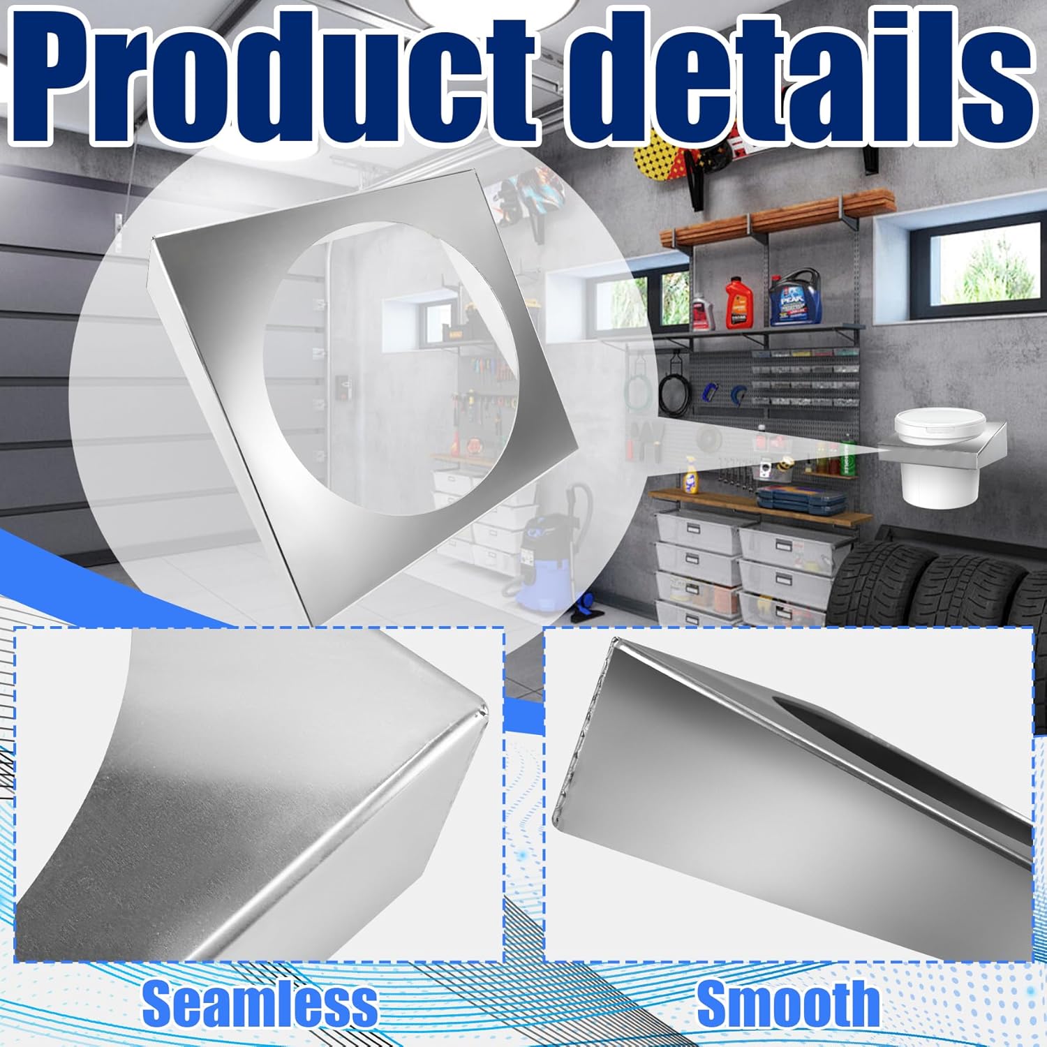 14"×13.5" 11.25" Aluminum 5 Gallon Bucket Holder Rack Stand Storage Suitable for Garage Enclosed Race Trailer Automotive Work Shop Snowmobile Fits Standard 5 Gal Buckets