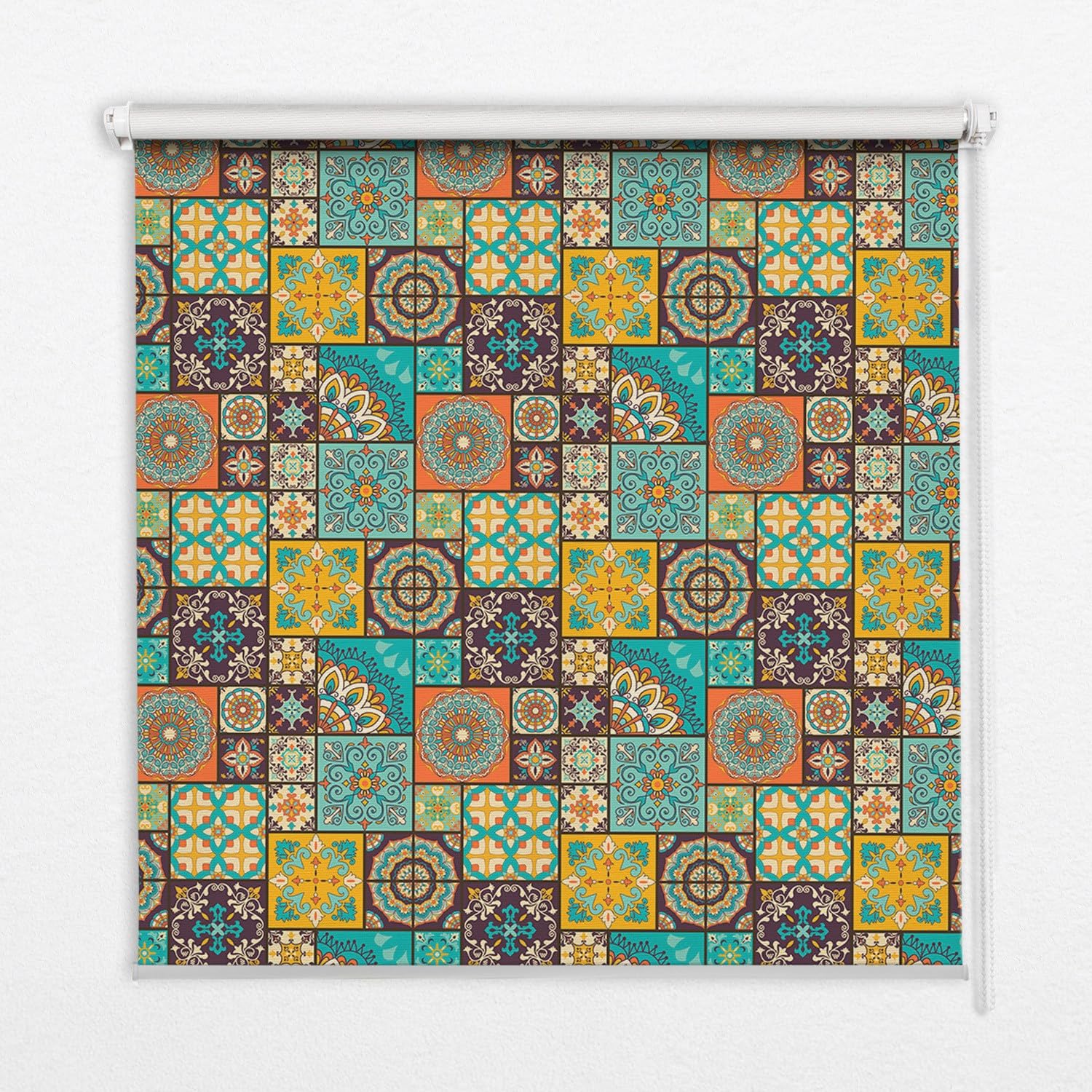 Store enrouleur intérieur 50x50 cm Tulup avec motif mandala coloré