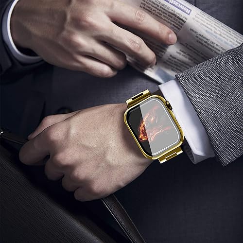 Miniatura 6 de Bekomo Compatible con Apple Watch Band de 1.929 in 1.732 in 1.772 in 1.654 in 1.575 in 1.496 in 1.614 in, correas de acero inoxidable XL grandes