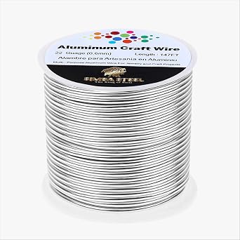 22 Gauge Aluminum Wire 149 Ft Silver 45 Meters, Metal Armature Wire for Sculpting, Aluminum Craft Material, Jewelry Making, Bendable for Crafts, Beading & Floral Design by Simba Steel