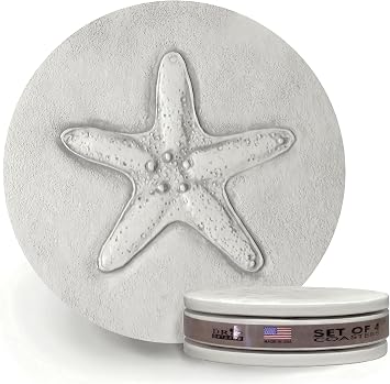 Starfish Absorbent Drink Coasters - Set of 4 - Made in USA
