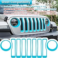 Vista 2 de Insertos de malla de parrilla frontal y cubierta de faros para Jeep Wrangler JL JLU Sport & Sport S solamente 2018-2023 Accesorios exteriores