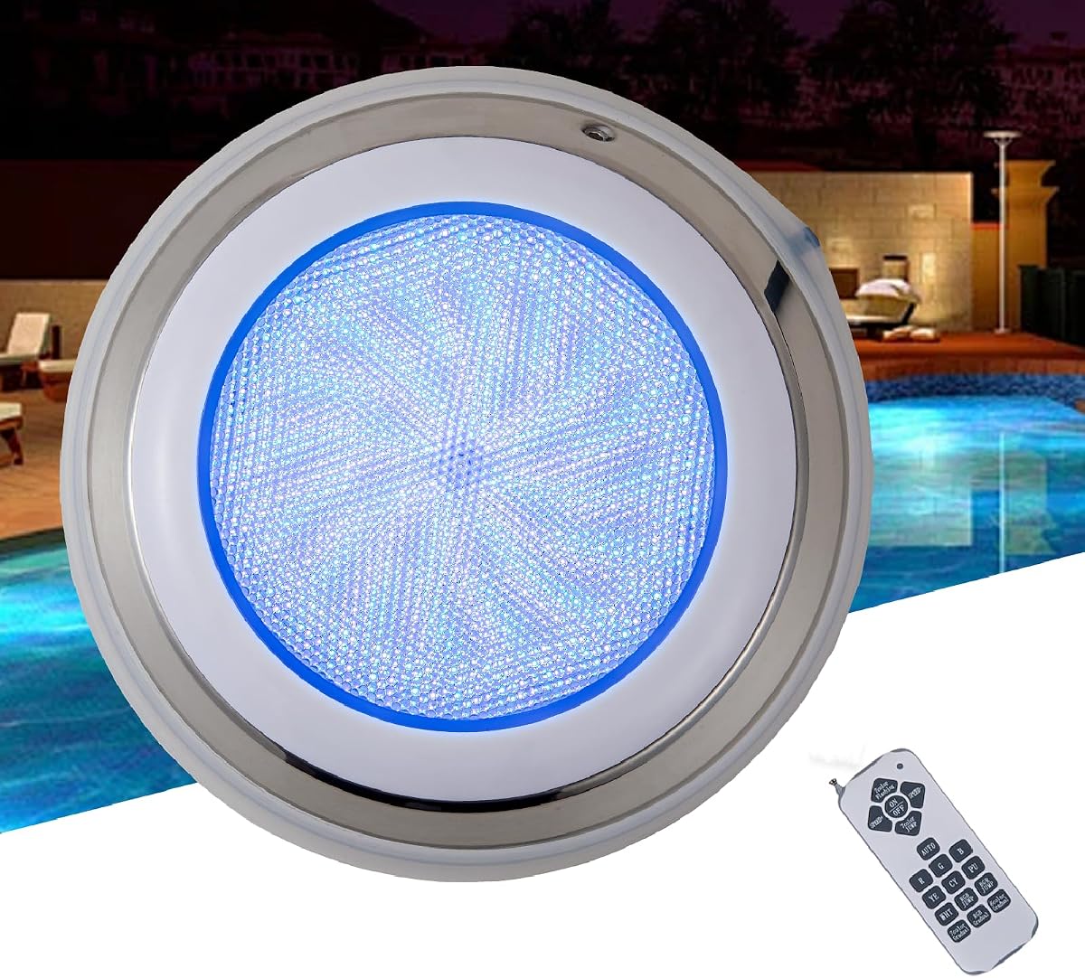 Luces subacuáticas para piscina Luz LED para piscina enterrada | Luz de estanque montada en la pared con cambio de Color de 11,81 pulgadas, luz de piscina LED RGB sumergible de 36W 12V con control remoto IP68 a prueba de agua