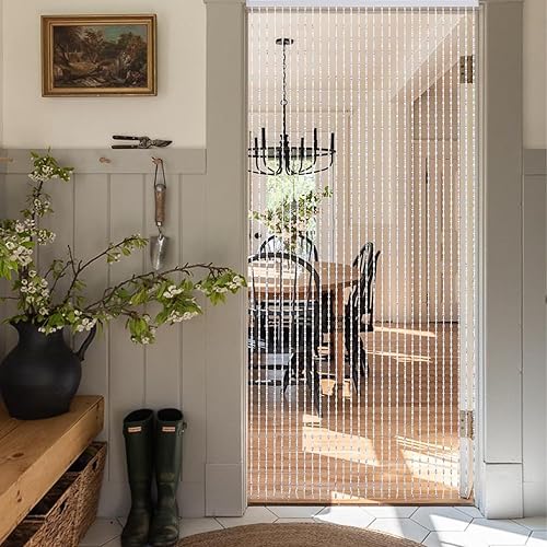 Miniatura 2 de ANMINY Cortina de cuentas de cristal transparente iridiscente con tiras de cuentas de arco iris, acrílico, decorativo, divisor de ambientes para