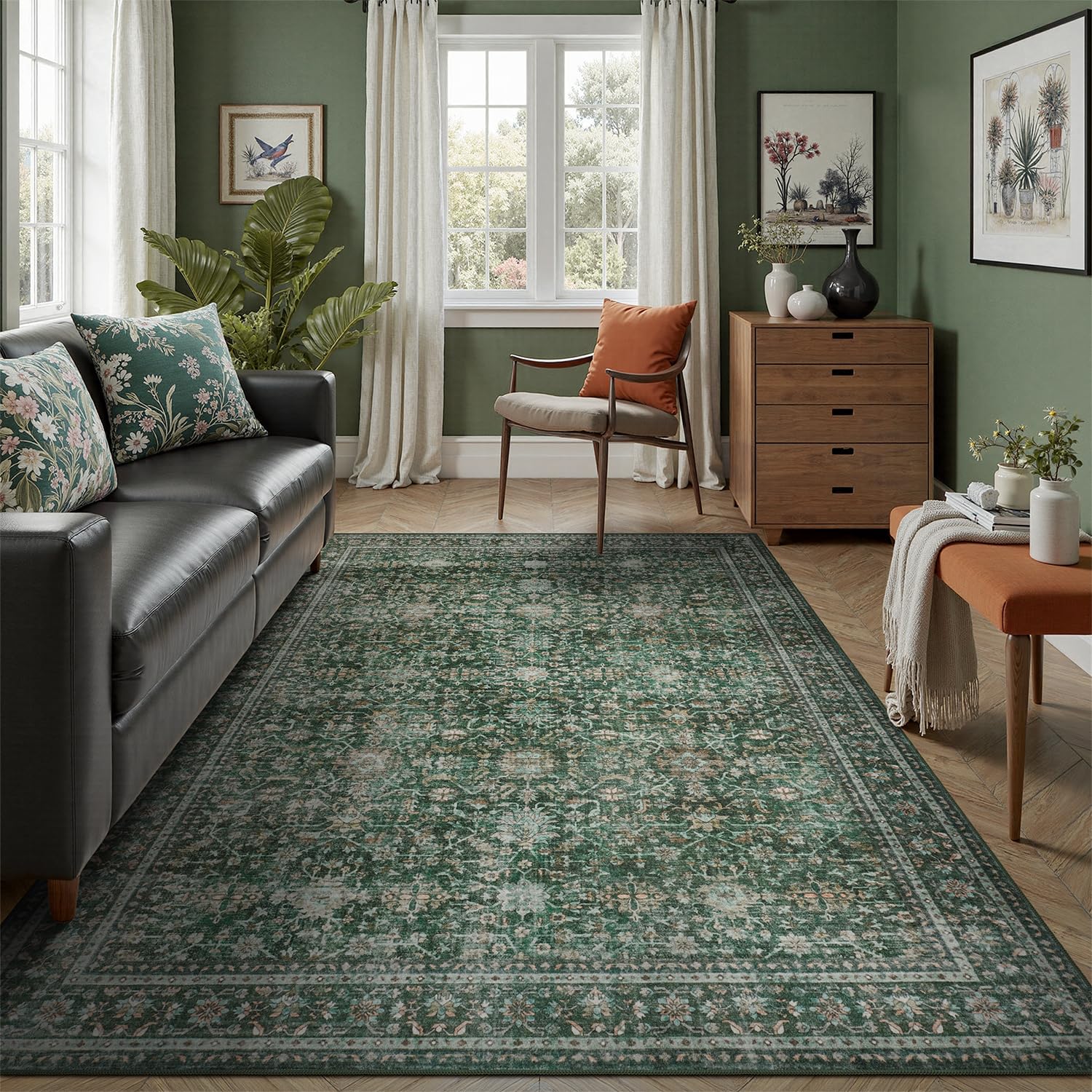 DCX Green 5x7 Vintage Rug
