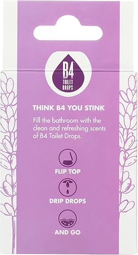 Miniatura 2 de B4 - Gotas desodorantes para inodoro y baño, botella de 2 onzas (lavanda primavera)