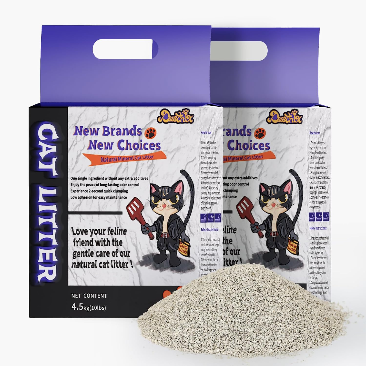 Natural Cat Litter from Bentonite, Clumping,Ultra Absorbent and Fast Drying, Odor Control Litter, Alternative to Pellet Litter Unscented and Lightweight, Dust Free (10lb x 2bags) Thumbnail