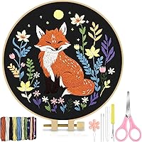 Vista 13 de TINDTOP Kit de Bordado para Principiantes Adultos, Kit de Bordado de Pájaros para Principiantes, Incluye Tela de Bordado Aros Hilos para Amantes