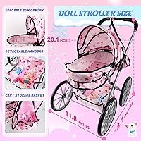 Vista 4 de SMILESSKIDDO - Juego de juguete de cochecito de muñeca bebé - Muñecas blandas de 12 pulgadas con accesorios, silla de comedor, ropa para muñecas