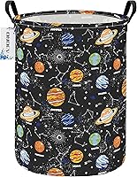 Vista 9 de Contenedor redondo de tela para almacenamiento, cesta decorativa, cesta organizadora con asas, para almacenamiento de ropa, libros y artículos