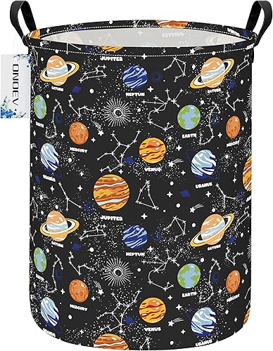 Miniatura 9 de Contenedor redondo de tela para almacenamiento, cesta decorativa, cesta organizadora con asas, para almacenamiento de ropa, libros y artículos