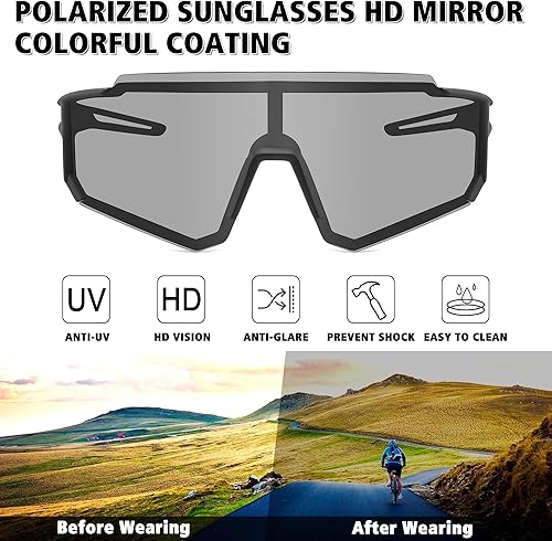 Miniatura 216 de STORYCOAST Lentes de sol deportivos polarizados para hombres y mujeres, para conducir, pesca, ciclismo, bicicleta de montaña, protección UV400
