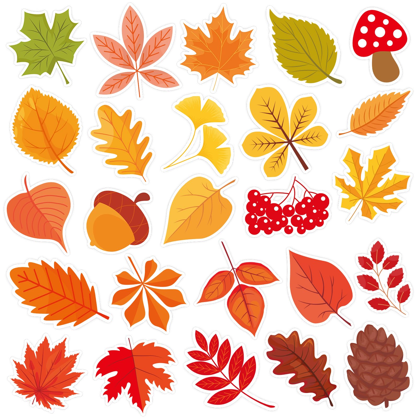 MARFOREVER 25 PCS Fall Window Gel Clings Party Window Glass Decorations