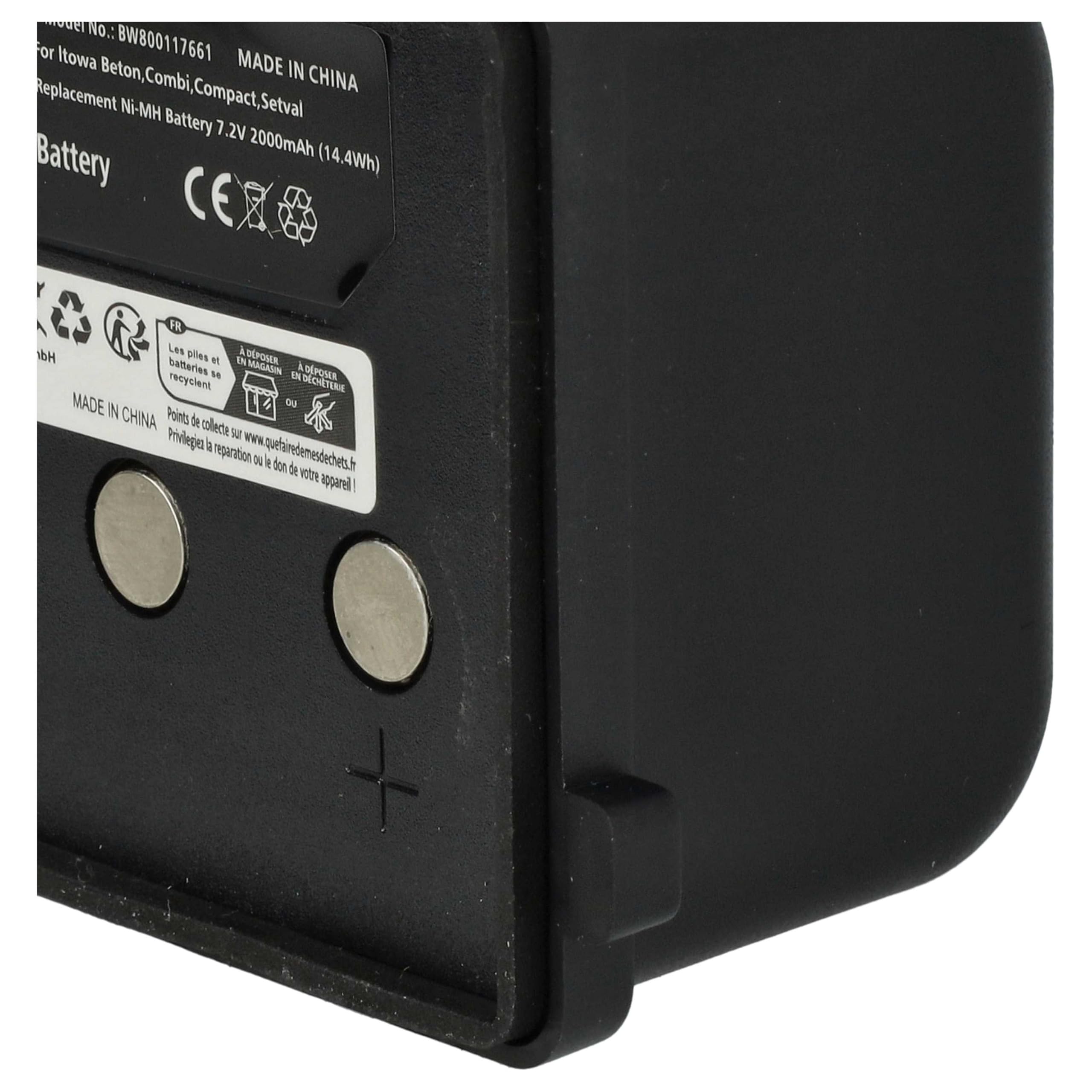 vhbw NiMH Batterie 2000mAh (7.2V) pour télécommande Remote Control comme Itowa BT7223MH