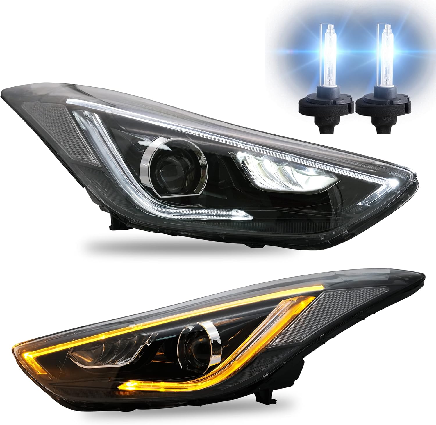 VLAND LED Headlights Assembly with D2H Bulbs Fit for