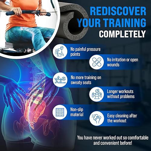 Miniatura 5 de MAUMI Rowing Machine Seat Cushion Seat Pad for Concept 2 Rowing Machine D Waterrower and Any Other Rower - Accessories for Training on Rowerg Row