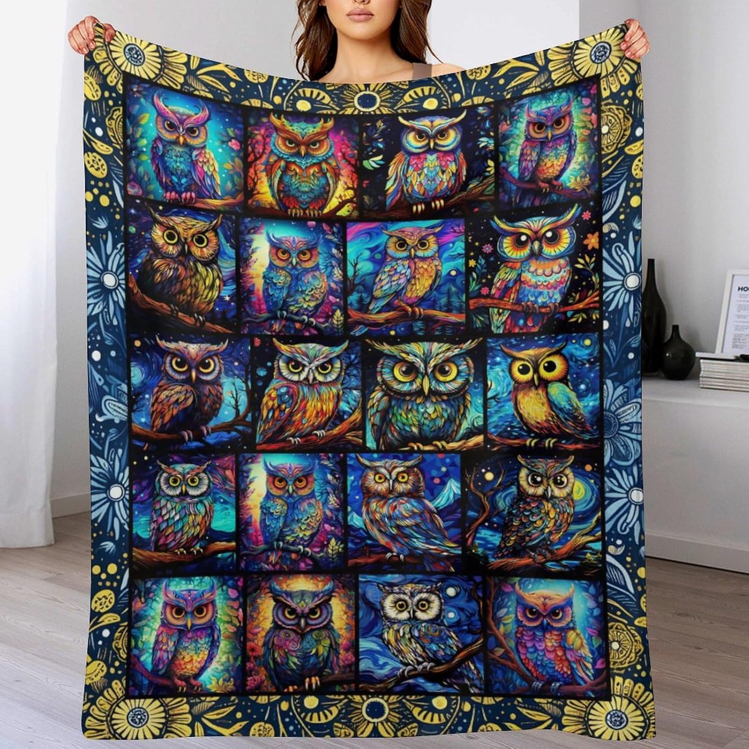 Owl Throw Blanket - Soft Flannel Blankets for Girls Boys Kids Owl Lovers - Warm Throw Blankets for All Season Lap, Chair, Sofa - 50"x40" - Image 5