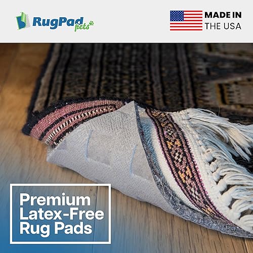 Miniatura 5 de Almohadilla para alfombra impermeable, 3 x 5 pies (14 de pulgada mediana), almohadilla acolchada antideslizante para suelos de área, lavable, apta