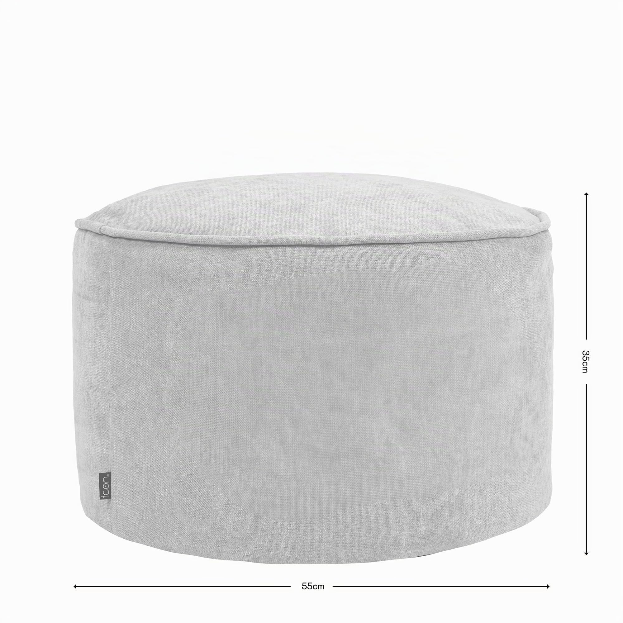 Icon Milano Chenille Sitzsack Hocker mit Füllung, Beige