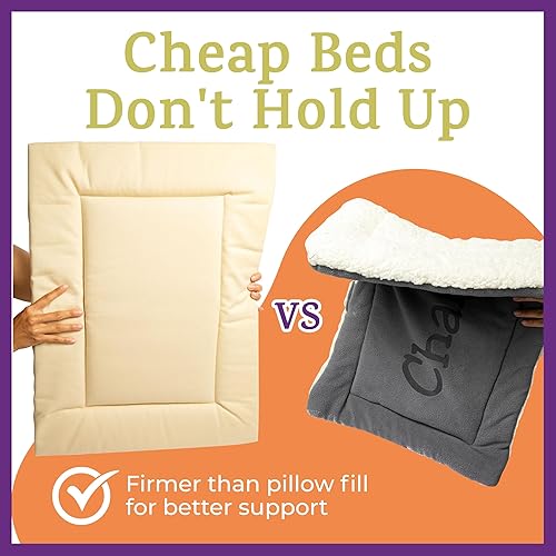 Miniatura 7 de Pet Dreams Cama para perros, no tóxica, reversible, lavable, color caqui, mediana de 30 pulgadas, 1.5 libras, capacidad de 350 libras