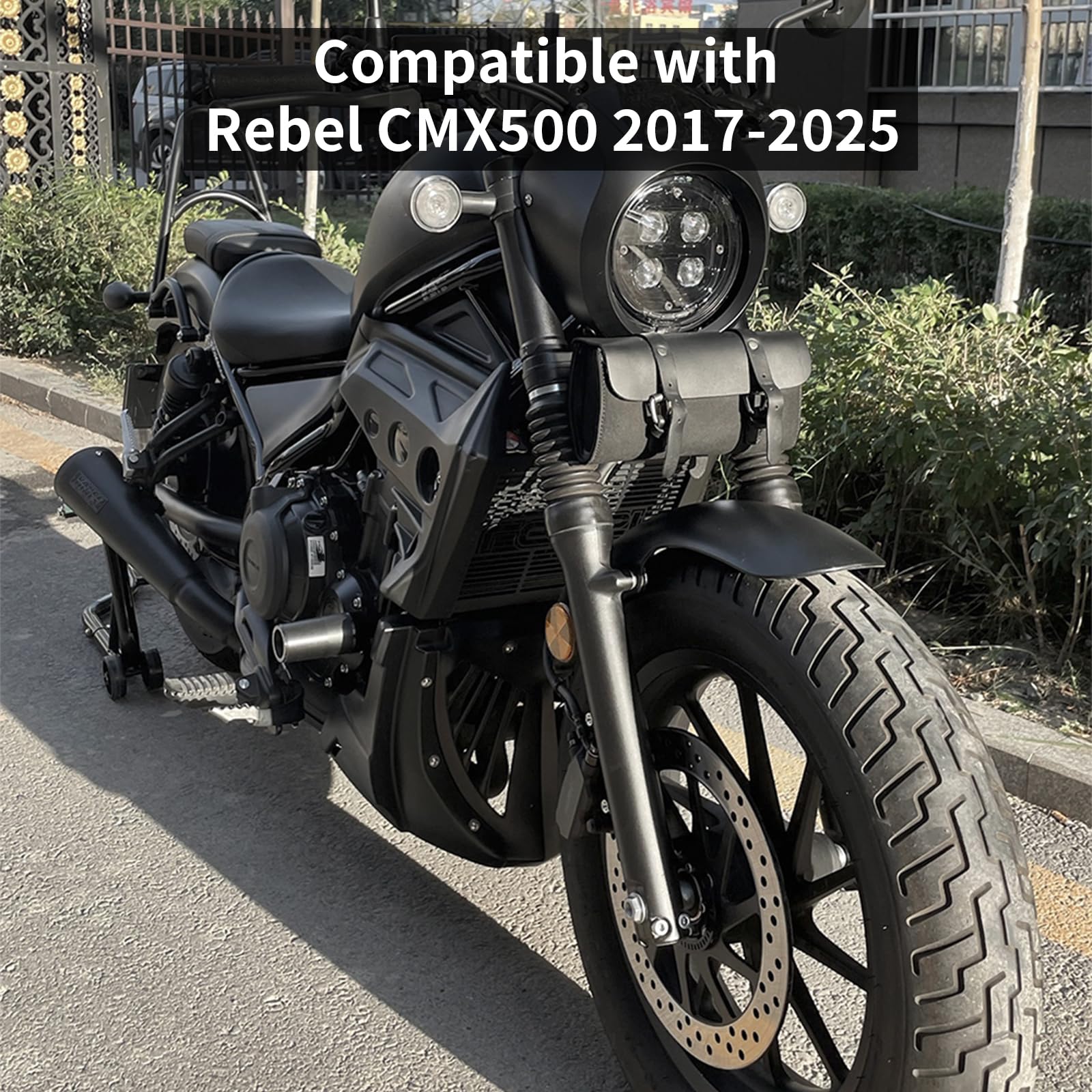 Sliders de cadre pour Honda Rebel 500 CMX500 (2017-2025) | Protection moteur et pare-chocs pour moto | Barres coulissantes CNC noires | Installation facile sans perçage