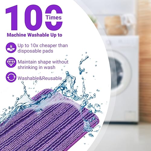 Miniatura 2 de Almohadillas reutilizables para trapeador Swiffer WetJet, repuesto de microfibra lavable Sealuncle para trapeador húmedo y seco para trapeadores de