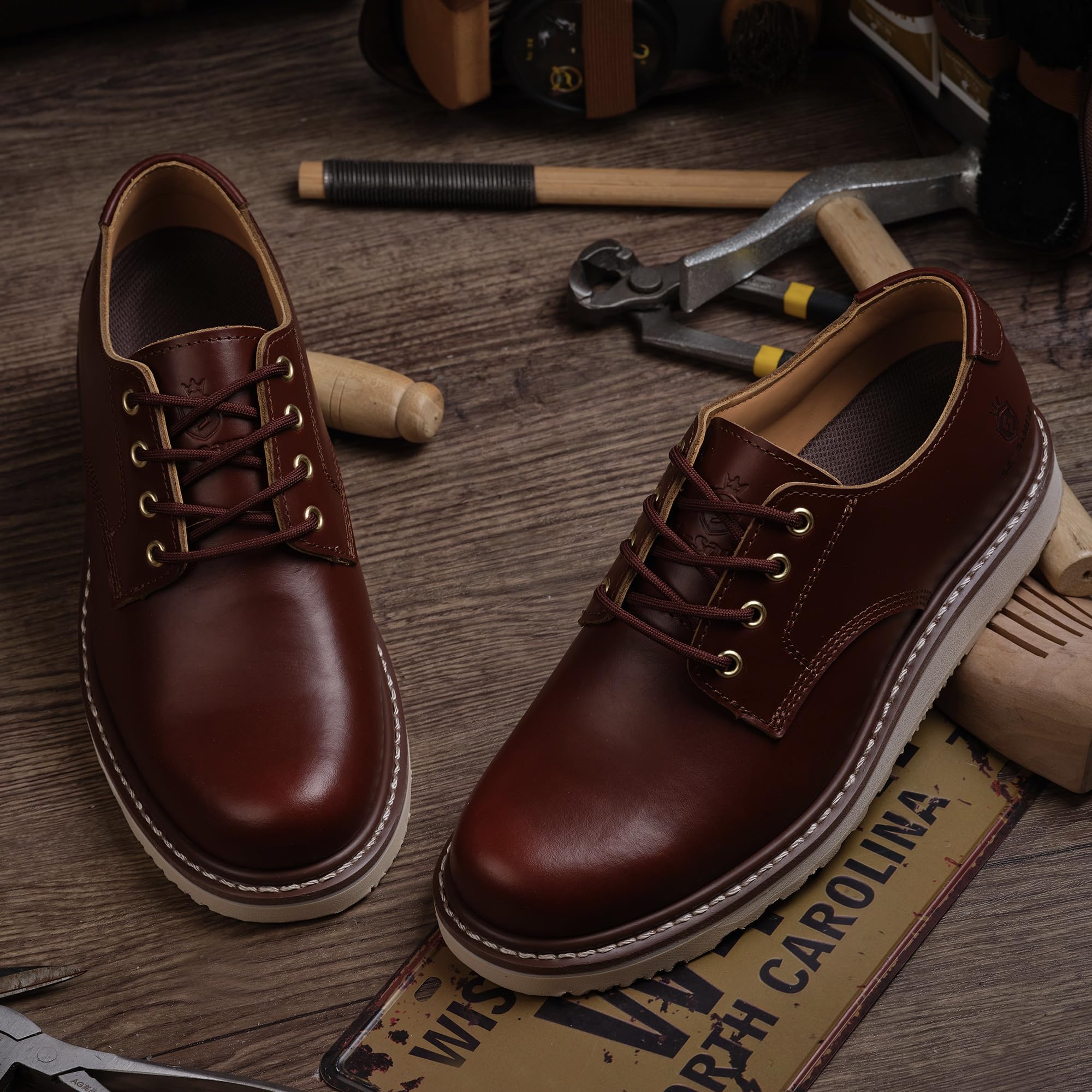 Uomo Fatto a Mano a Bassa Tazza Di Moda Stivali Genuini in Pelle Bovina Scarpe Moda Lace Up