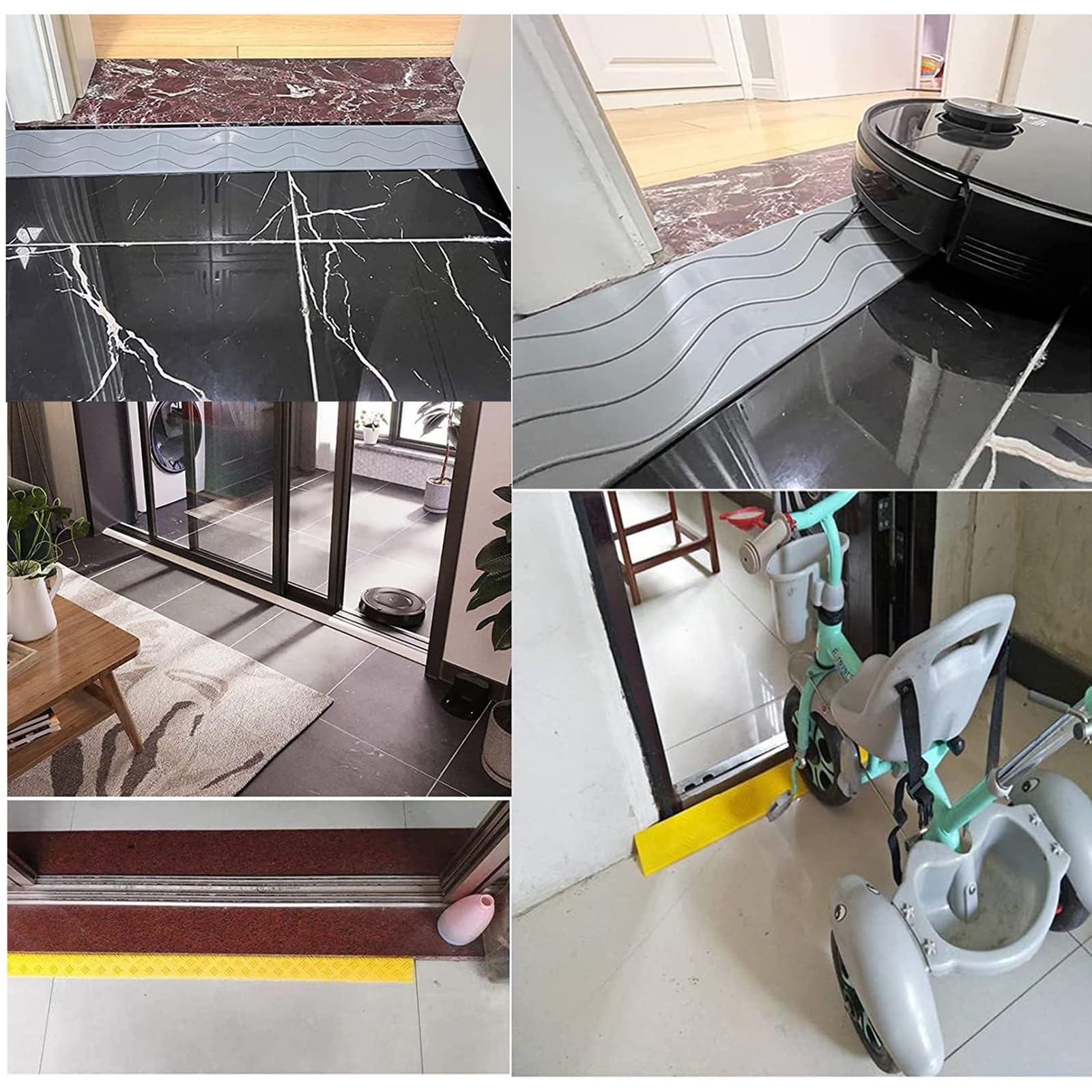 SWANEW Rampa Di Soglia In Alluminio 60 Cm, Rampa Per Sedie A Rotelle Rampa Di Soglia Portatile Rampa A Ponte Portata 270 Kg Con Maniglie 85831000