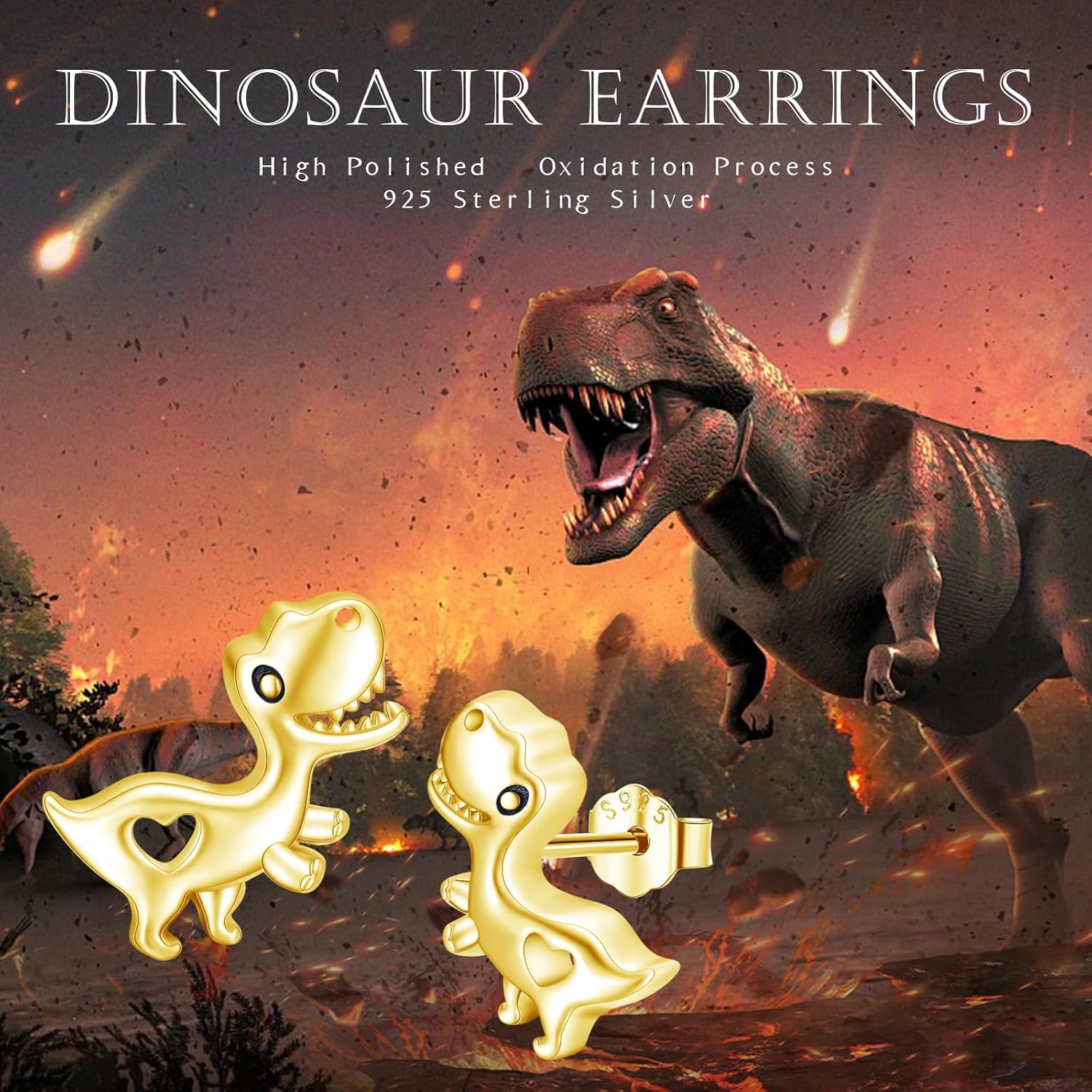Sterling Silver Dinosaur/Turtle/Sheep/Dragonfly/Panda/Bunny/Mushroom/Cat/Spider Stud Earrings Animal Earring Hypoallergenic Jewelry Gifts for Women Sister Daughter