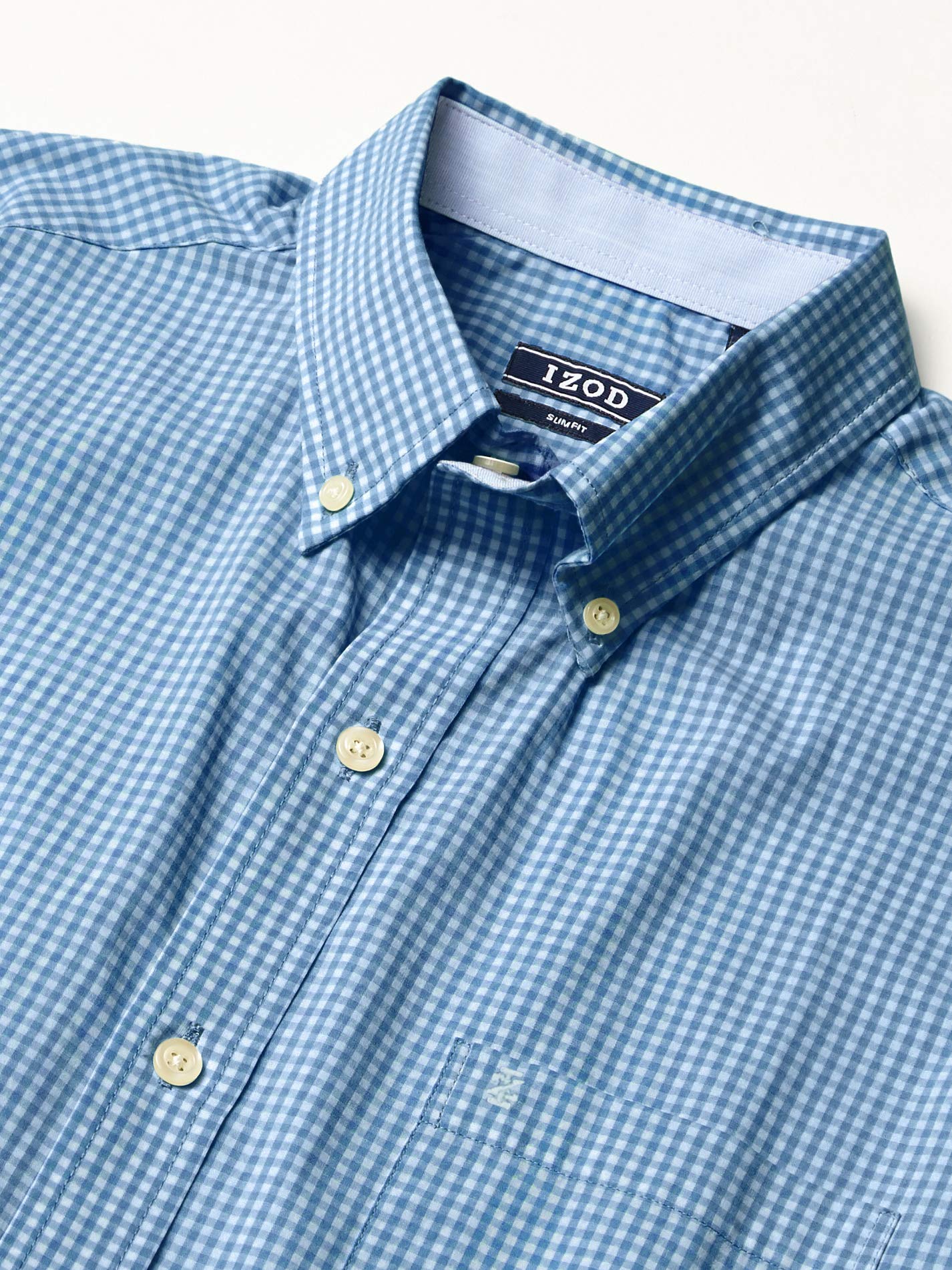 Izod Koszula na guziki Mężczyźni Slim Fit Button Down Long Sleeve Stretch Performance Gingham Shirt