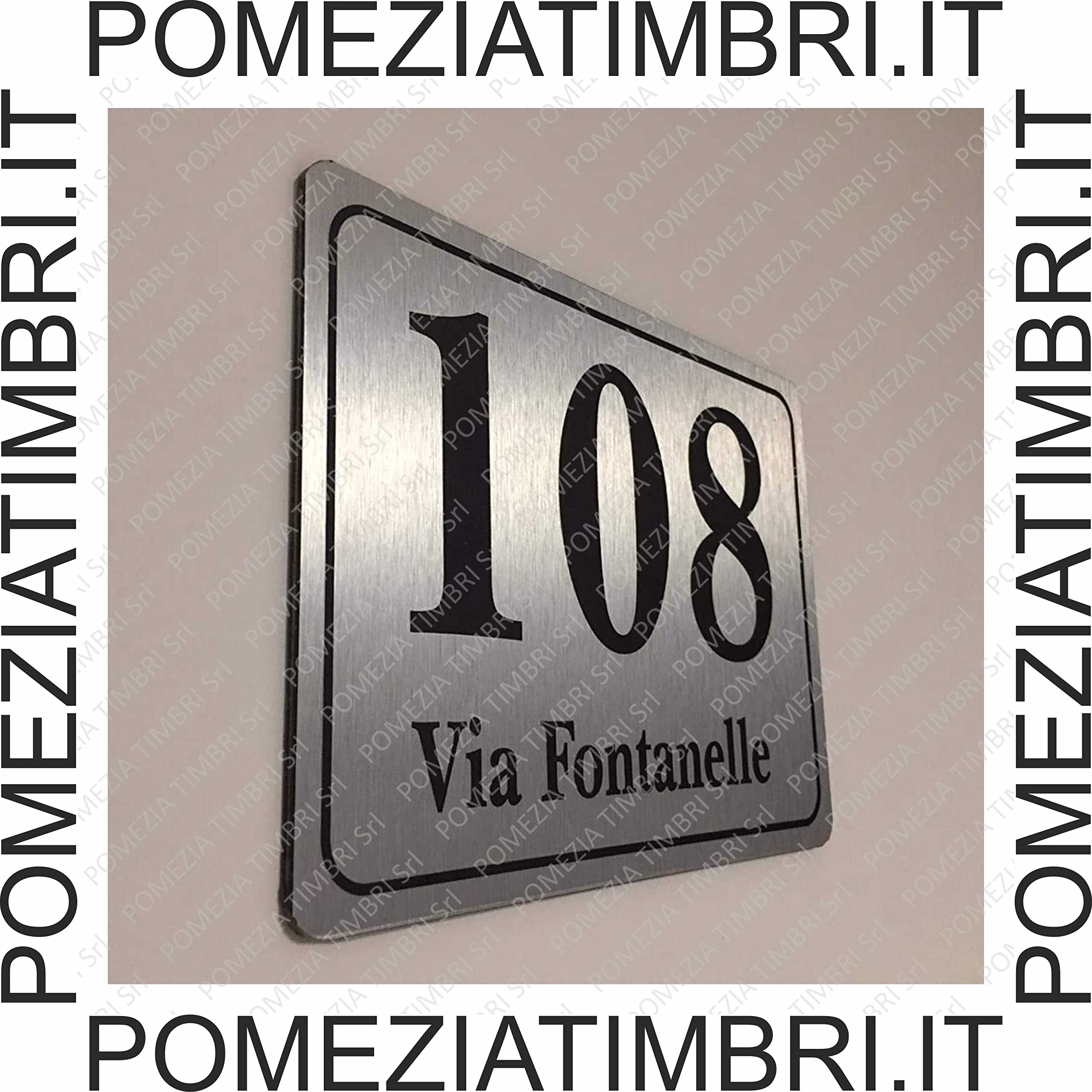 Targa Numero Civico Esterno – in Alluminio DiBond – Numero Civico Personalizzato – Resistente Intemperie UV – Facile Montaggio (Alluminio Argento 10x10cm)
