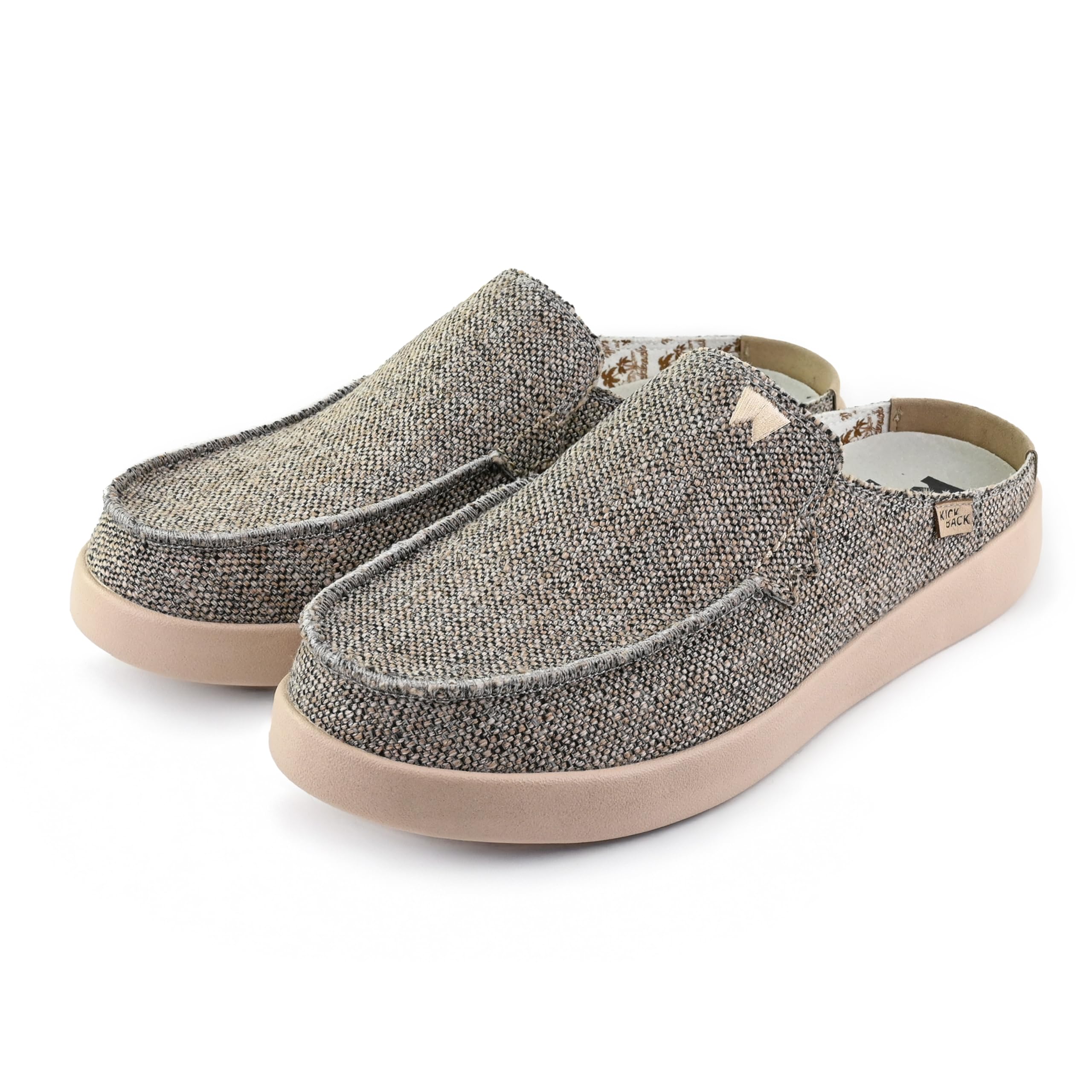 Kickback Barbeach Mules in Canvas Uomo – Mocassini Slip‑On Casual Estivi con Suola Antiscivolo e Soletta Interna Foderata in Pelle – Scarpe per Spiaggia, Viaggi e Uso Quotidiano
