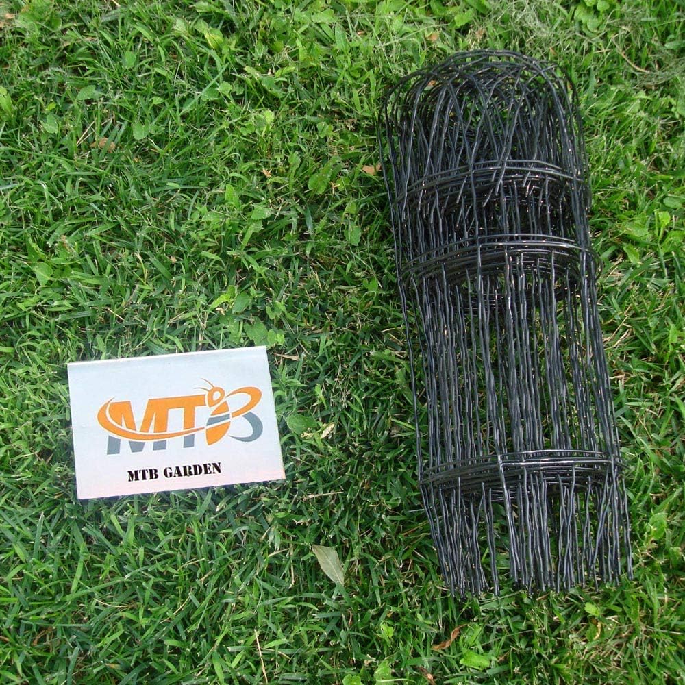 Black Garden Border Edging Folding Fence Roll 14 inches by 20 feet Scroll Top Rolled Yard Fencing Garden Fence, Metal Wire Garden Fence for Outdoor Yard Landscape Patio,Flower Bed Edging.