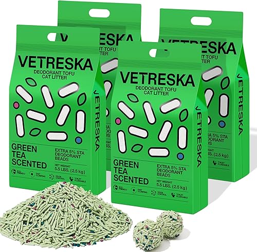 Miniatura 1 de VETRESKA Arena para gatos de tofu, arena natural para gatitos, fuerte aglutinante, desechable, desechable, desechable, sin polvo, bajo seguimiento,