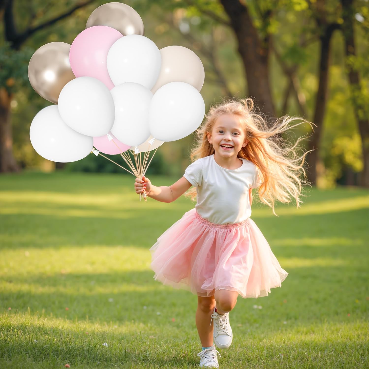 Ouddy Life 164Pcs White Balloons Different Sizes 18" 12" 10" 5" - Matte White Latex Balloon Garland Arch Kit for Birthday Party Wedding Bridal Baby Shower Anniversary Graduation Decorations