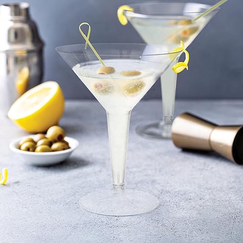 Miniatura 8 de Party Essentials Vasos de Martini de plástico de dos piezas, 8 onzas, transparentes, 20 unidades