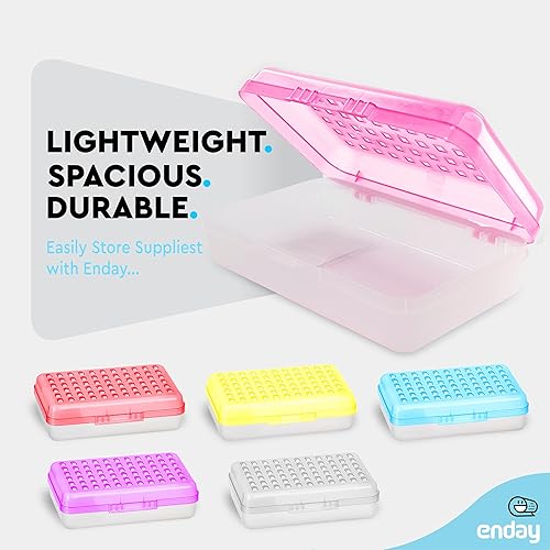 Miniatura 4 de Enday - Caja de lápices de plástico con puntos pequeños, organizador de suministros escolares con cierre a presión para niños y adultos, también
