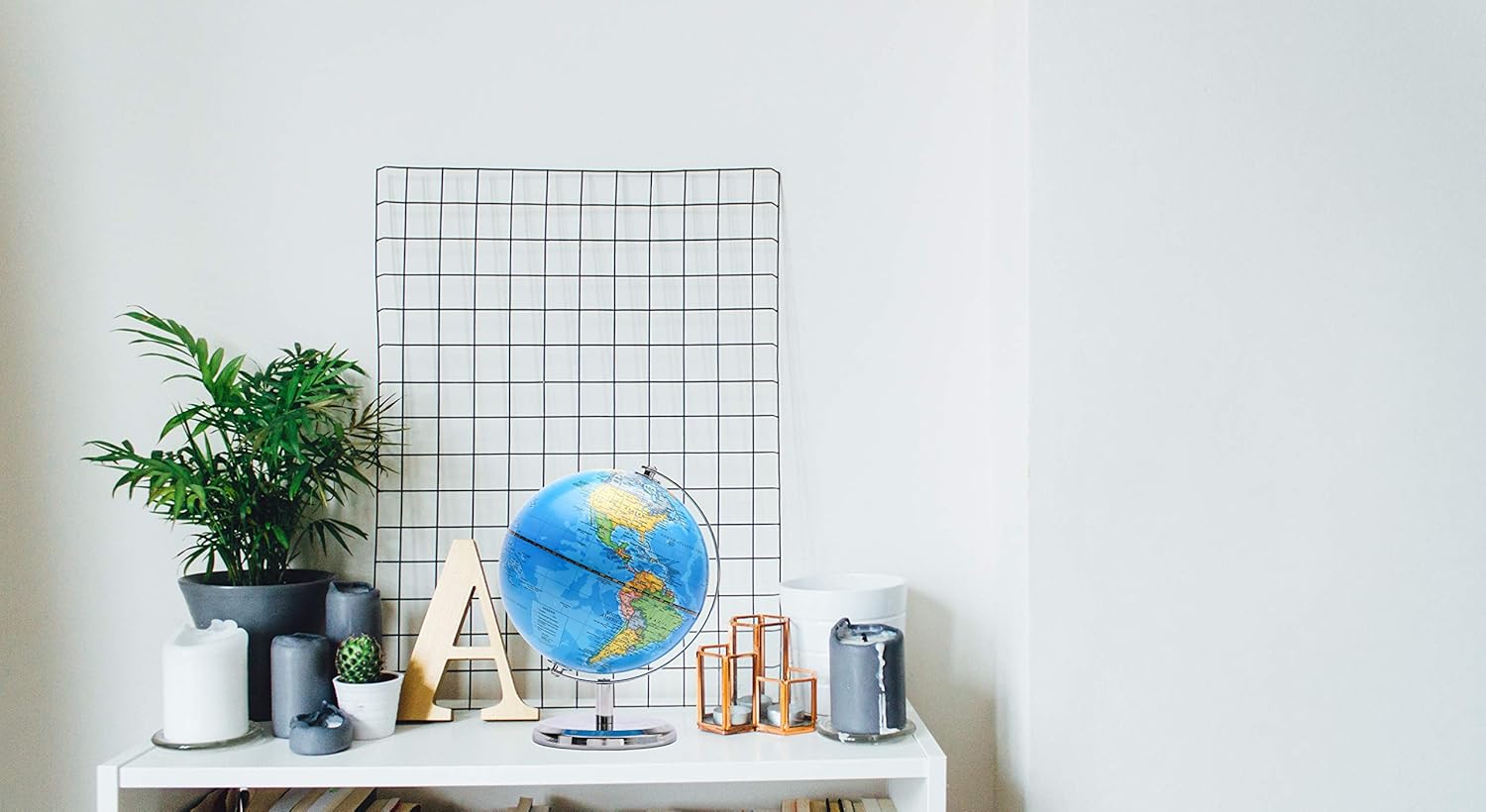 Exerz 8" World Globe Political Map - Educational Geographic Globe - Stainless Steel Arc and Base