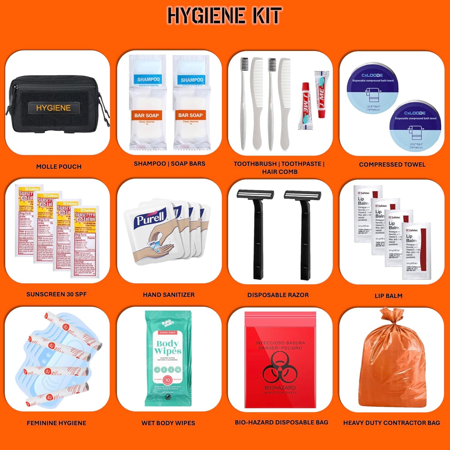 72 Hour Survival Kit - 291 Pieces Survival Gear and Supplies - 45L Go Bag Emergency Backpack, First Aid, Water Filter, Tools, Tent, Camping Essentials, Emergency Preparedness - The Alpha - Image 6