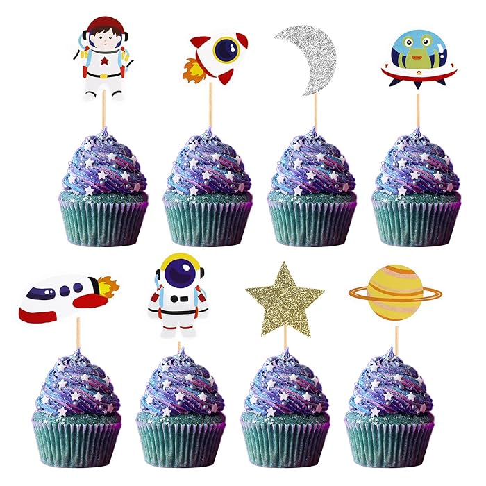 Buy Space Cupcake Toppers 32pcs Outer Space Cupcake Toppers Includes
