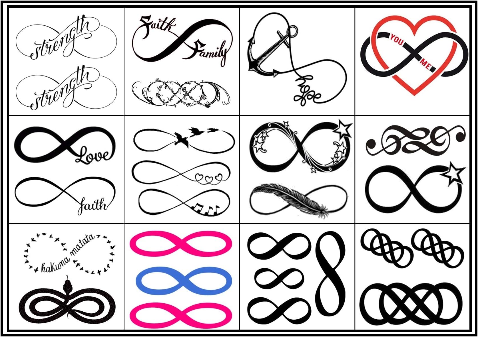 Infinity Collection (Infinity Temporary Tattoos)