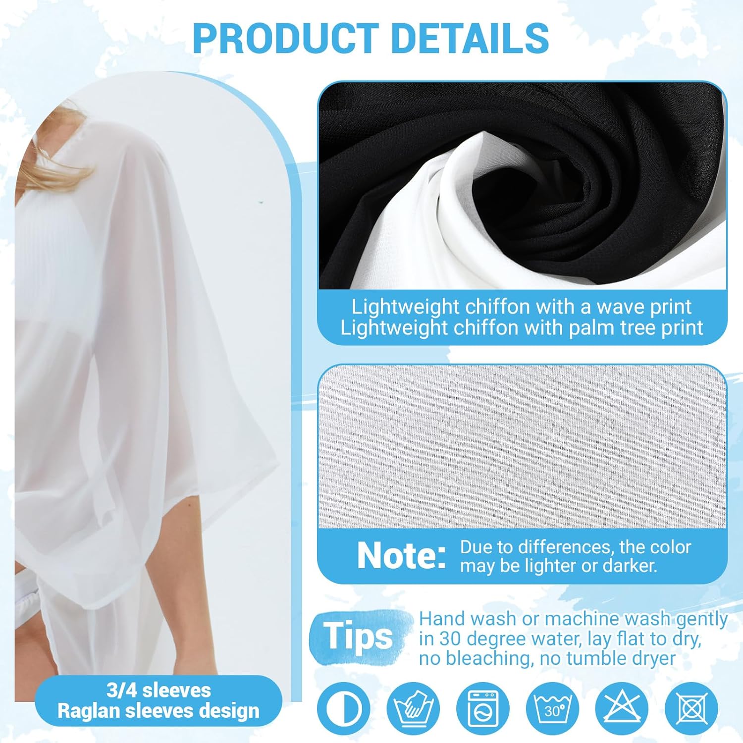 Women's Kimono Cardigan Swimsuit Summer Coverup Beach Cover up Shawl Wrap Bikini Coverup Loose Swimwear Cardigan - Image 3