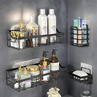 Shower Caddy,4 Pack Bathroom Storage Shower S...,