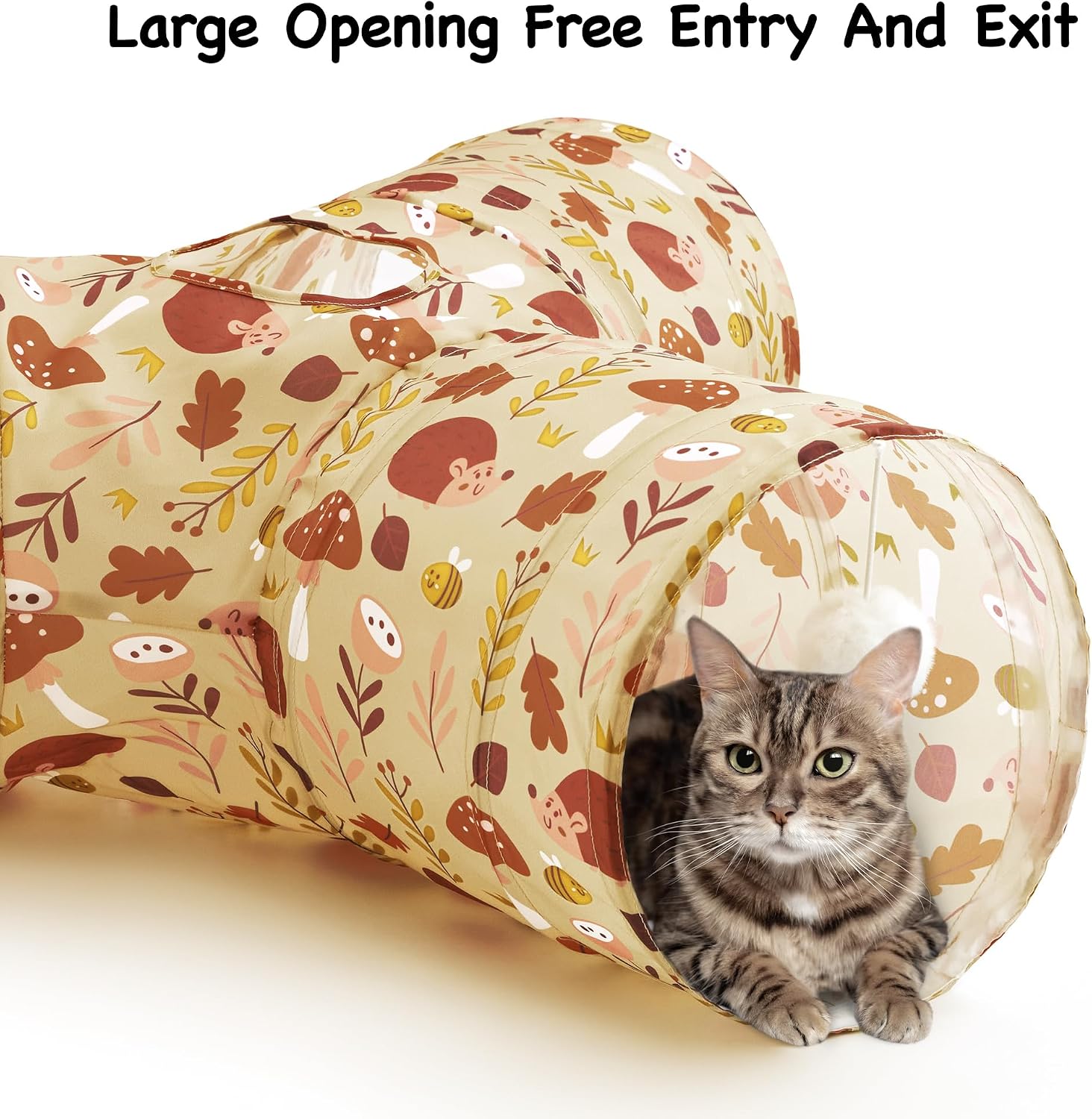 Tempcore Cat Tunnel, 3-Way Collapsible Toy for Indoor Cats, Hedgehog image 3