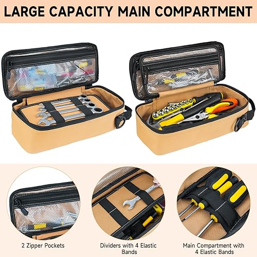 Miniatura 3 de Bolsas de herramientas pequeñas resistentes para hombres con mosquetón, bolsa táctica para herramientas, organizador de almacenamiento de