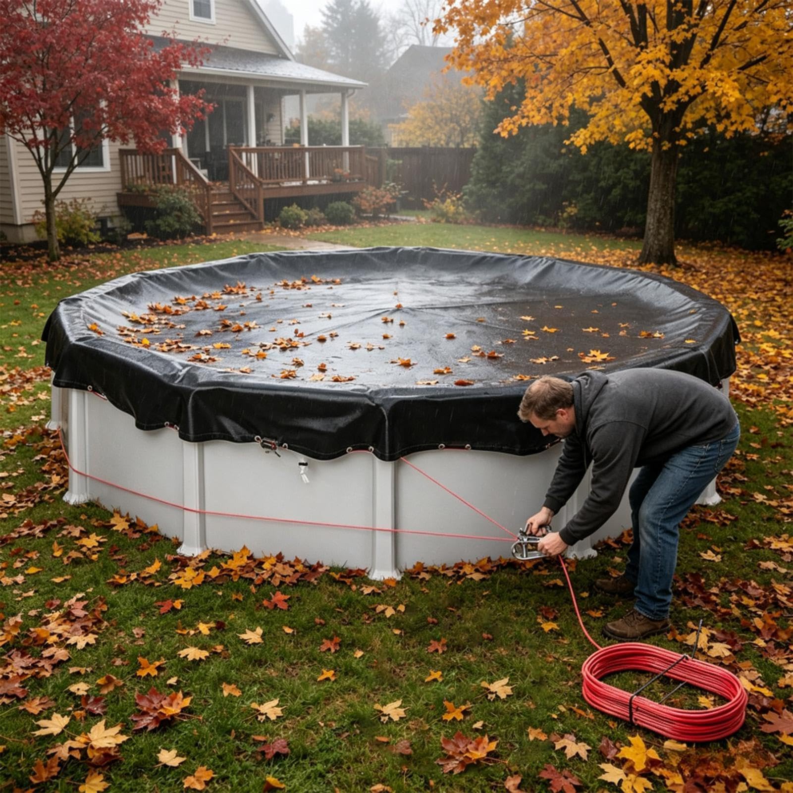 Cubierta de Piscina Protección Impermeable y Antipolvo Resistente a Rayos